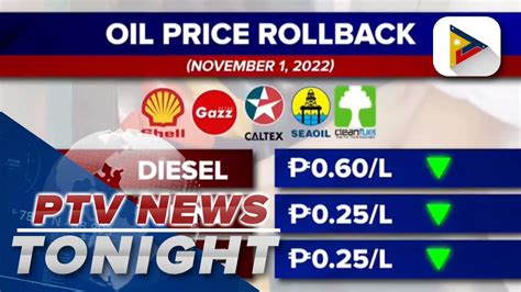Oil price rollback set Nov. 7 .
